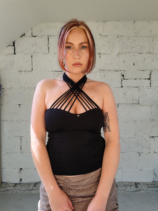 Guess halter top with strap detail